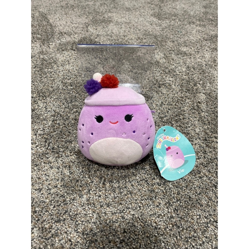 Squishmallows Vie the Dragon Fruit Smoothie 5 Inch Purple Plush Toy NWT